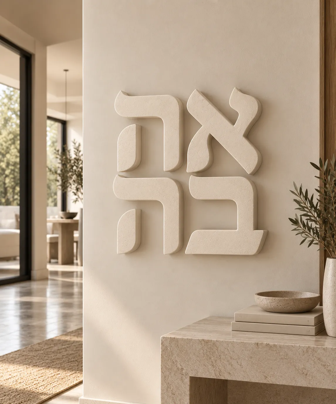 Hebrew word Ahava (Love) custom 3D wall art